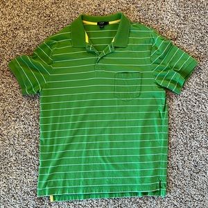 JCrew green striped polo shirt
